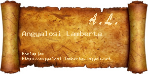 Angyalosi Lamberta névjegykártya